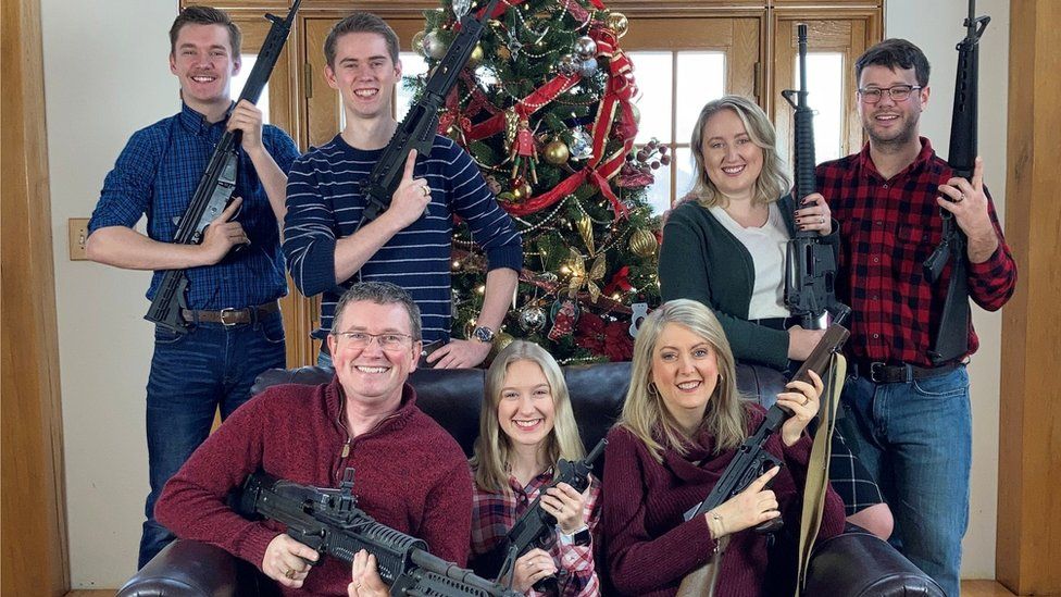 Thomas Massie: US congressman condemned for Christmas guns photo